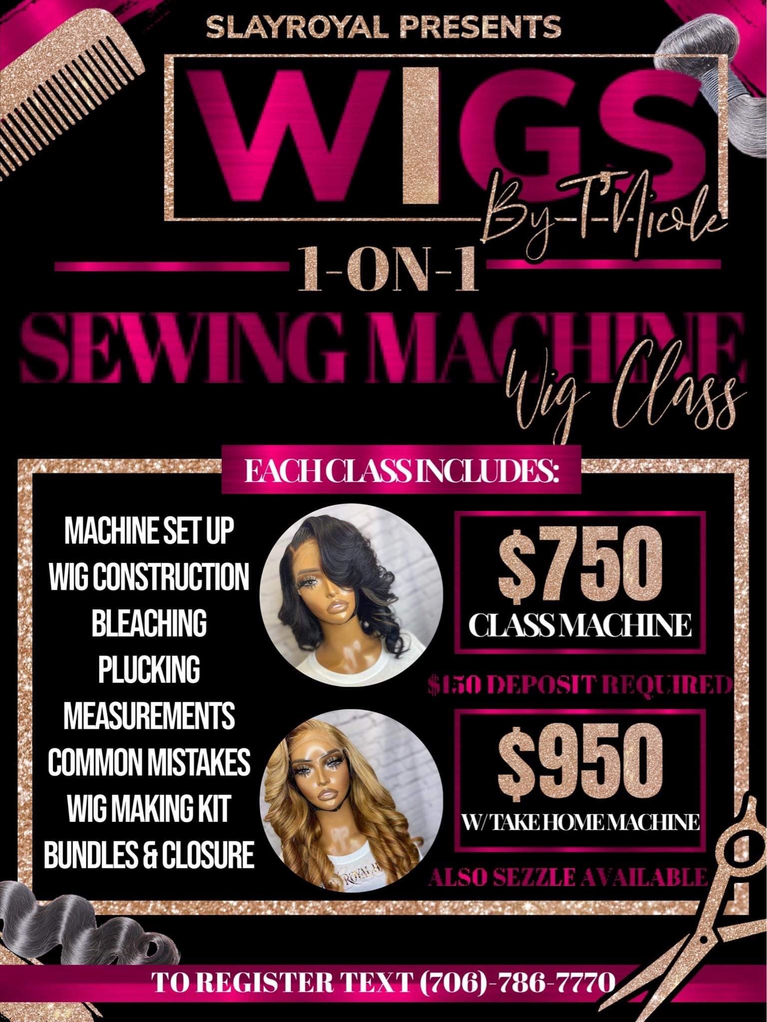 Sewing machine wig class /without machine